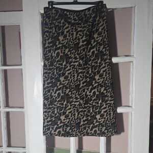 Cato Black and Tan Animal Print Pencil Skirt